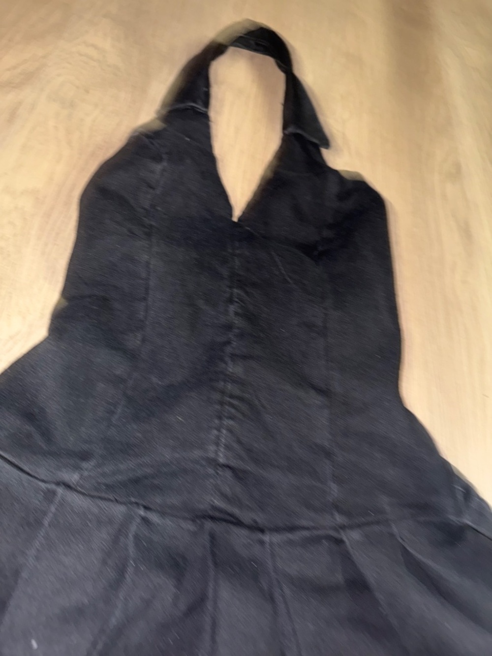Lovefire Black Halter Mini Dress | Flowy Skater Style | Y2K Chic Whimsygoth - Picture 2 of 8